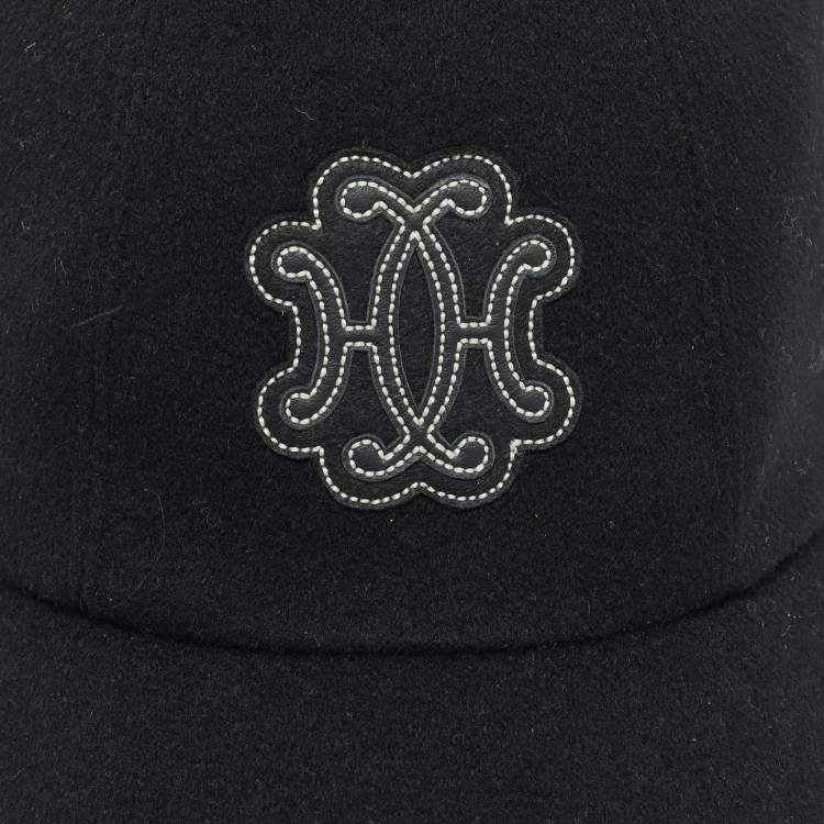 Pre Owned Hermes Black Cashmere Serena Lift Cap Size 58