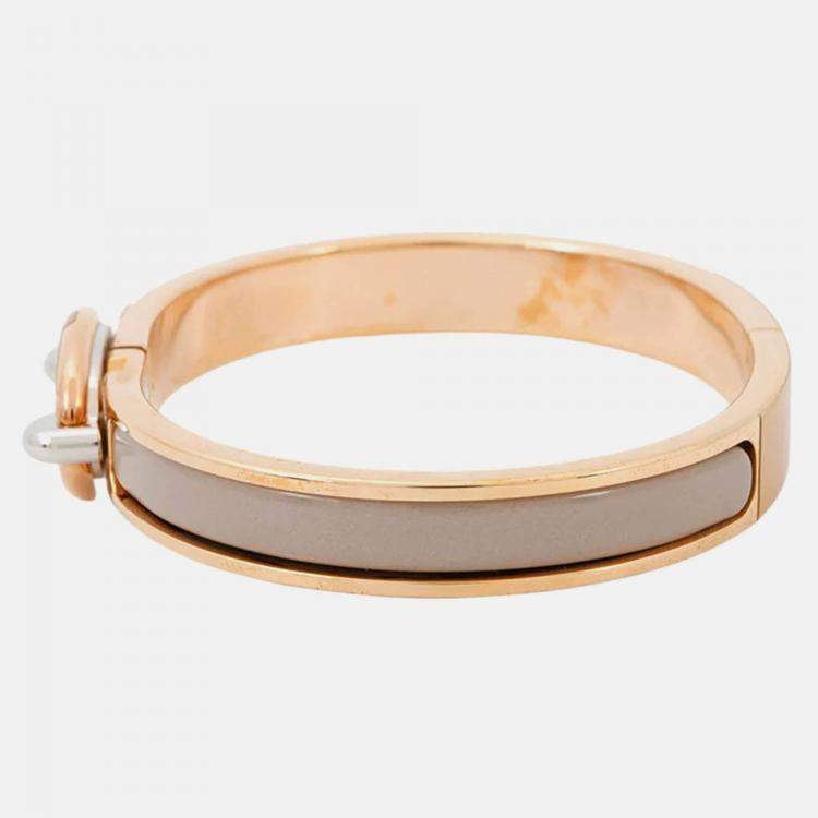 Pre Owned Hermes Mini Clic Chaine D'Ancre Bracelet Size PM Marong Rasse Lacquer