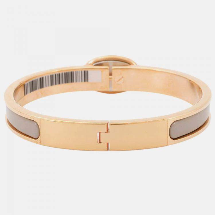 Pre Owned Hermes Mini Clic Chaine D'Ancre Bracelet Size PM Marong Rasse Lacquer