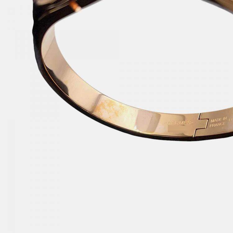 Pre Owned Hermes Mini Clic Chaine D'Ancre Bracelet Size PM Marong Rasse Lacquer