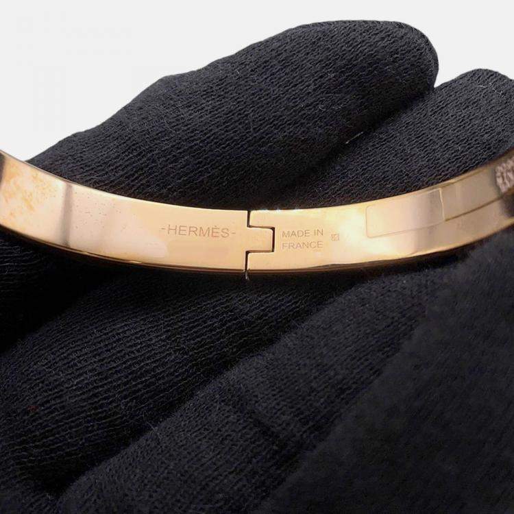 Pre Owned Hermes Mini Clic Chaine D'Ancre Bracelet Size PM Marong Rasse Lacquer