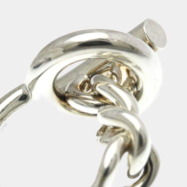 Pre Owned Hermes Croisette Silver 925 Fashion No Stone Band Ring 
