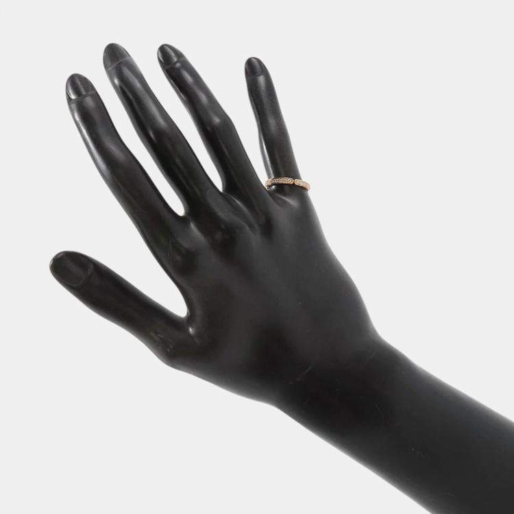 Pre Owned خاتم زفاف هيرمس إيفر كيلي ماسي ذهب وردي 18 قيراط الحجم الأوروبي 48