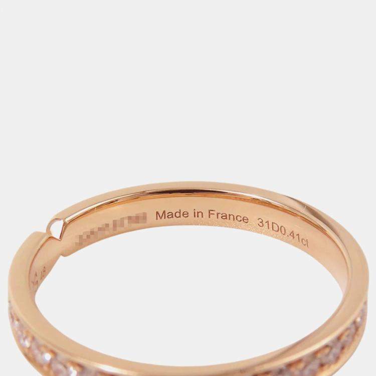 Pre Owned خاتم زفاف هيرمس إيفر كيلي ماسي ذهب وردي 18 قيراط الحجم الأوروبي 48