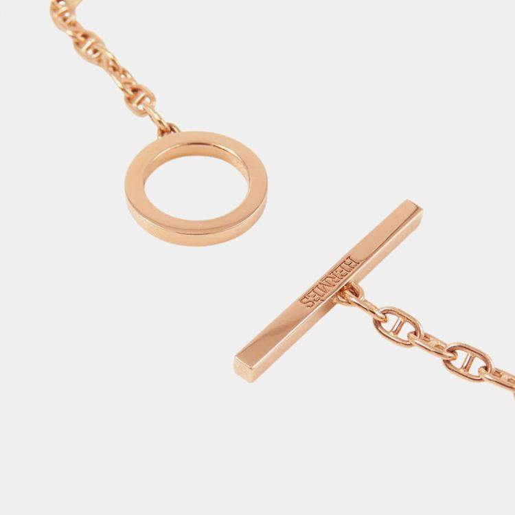 Pre Owned Hermes Chaine D'Ancre Contour XS 18K Pink Gold Bracelet 