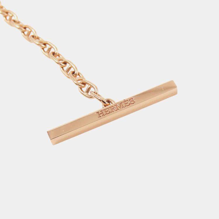 Pre Owned Hermes Chaine D'Ancre Contour XS 18K Pink Gold Bracelet 