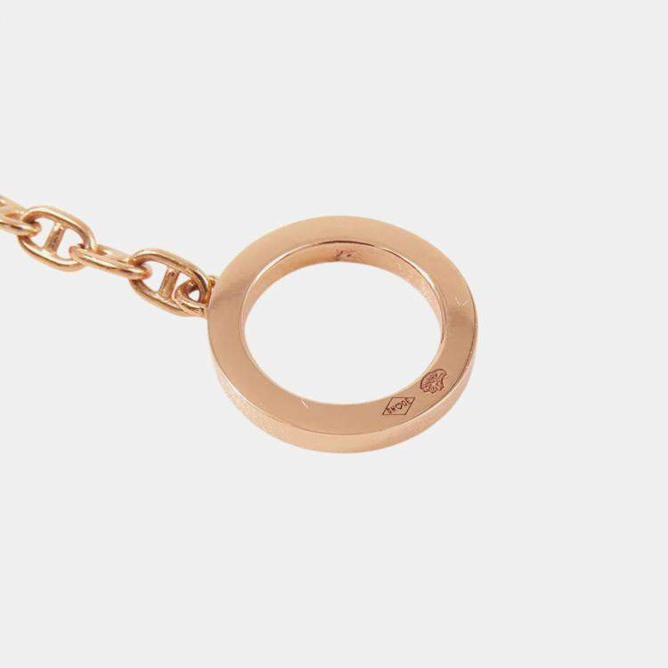 Pre Owned Hermes Chaine D'Ancre Contour XS 18K Pink Gold Bracelet 