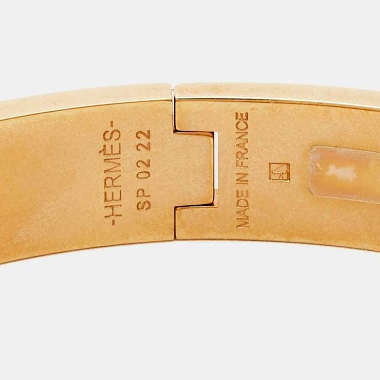 Pre Owned Hermès Clic H Enamel Rose Gold Plated Bracelet