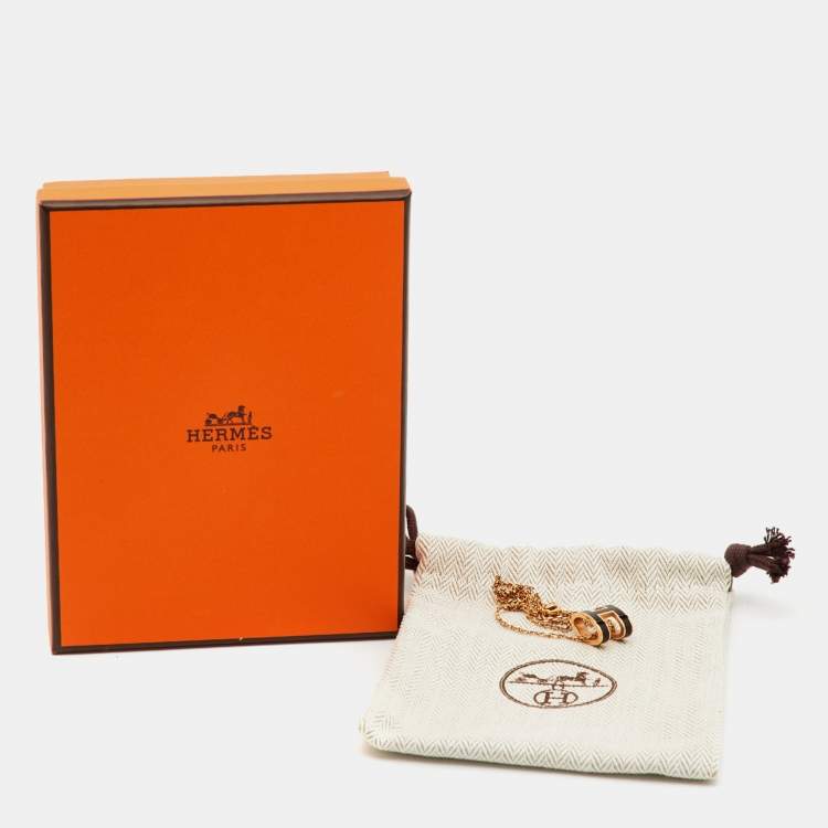 Pre Owned Hermès Pop H Enamel Gold Plated Necklace