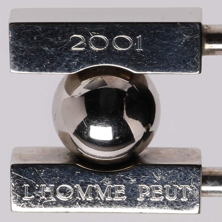 Pre Owned Hermès Silver Tone Hardware Cadena Lock Charm