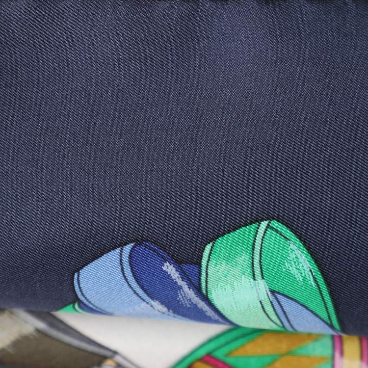 Pre Owned Hermès Multicolor Print Silk Les Rubans Du Cheval Scarf