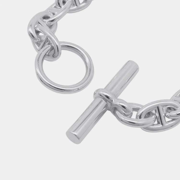 Pre Owned Hermes Chaine D'Ancre 14 Frames Silver 925 PM Bracelet 