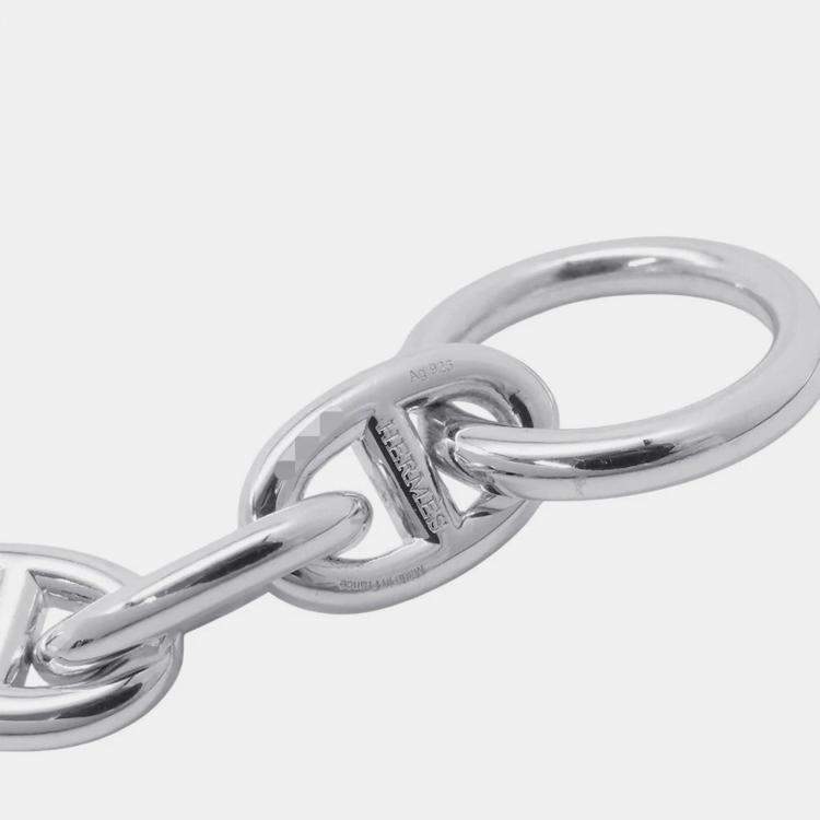 Pre Owned Hermes Chaine D'Ancre 14 Frames Silver 925 PM Bracelet 