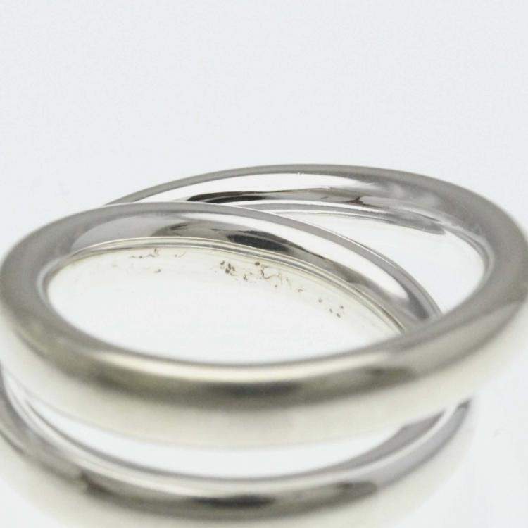 Pre Owned Hermes Vertige Ring Silver 925 Fashion Band Ring EU 54