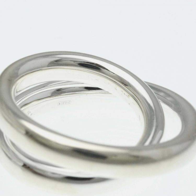 Pre Owned Hermes Vertige Ring Silver 925 Fashion Band Ring EU 54