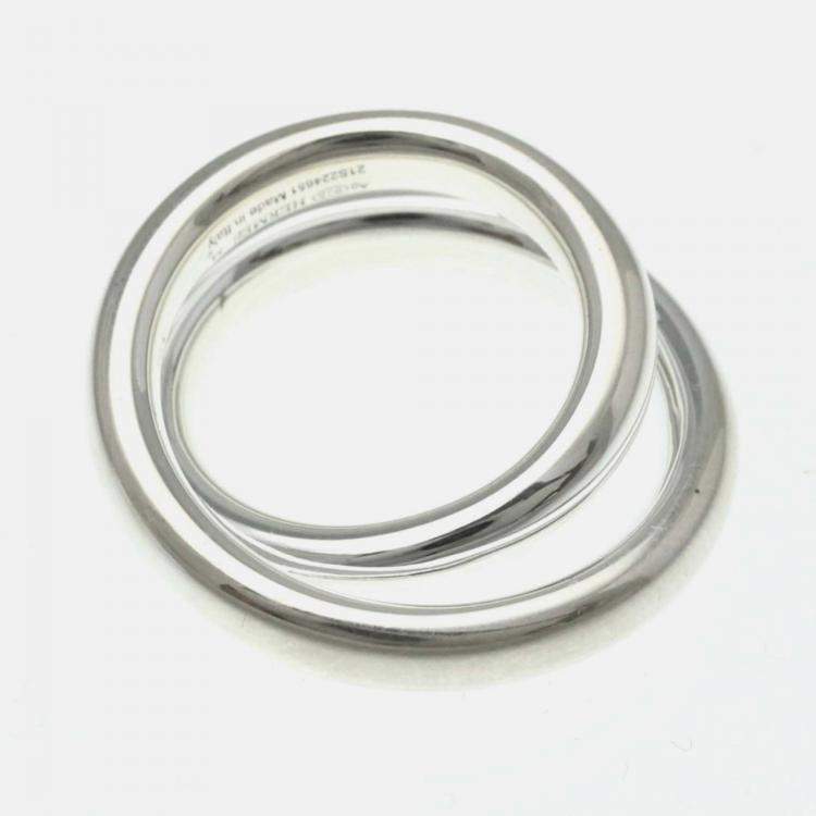 Pre Owned Hermes Vertige Ring Silver 925 Fashion Band Ring EU 54