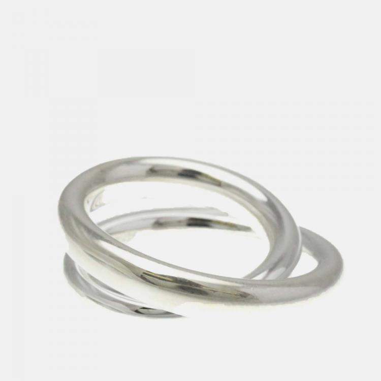 Pre Owned Hermes Vertige Ring Silver 925 Fashion Band Ring EU 54