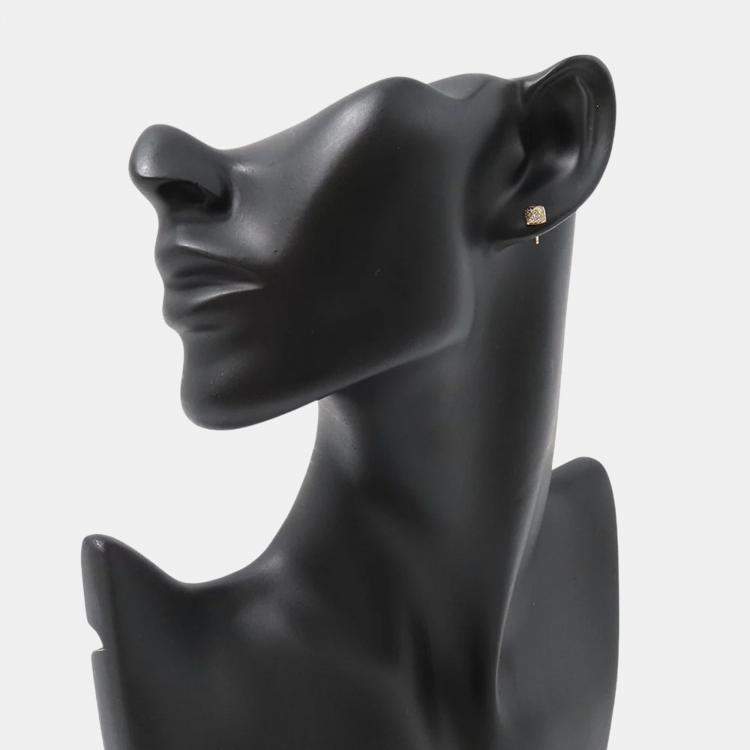 Pre Owned Hermes Diamond Clou d'H Stud Earrings 18K Pink Gold