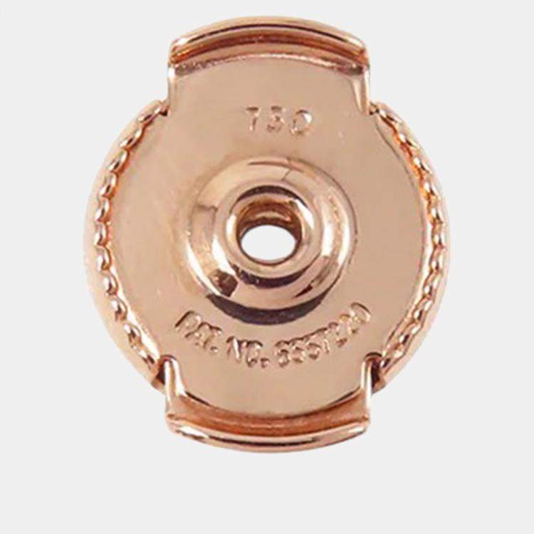 Pre Owned Hermes Diamond Clou d'H Stud Earrings 18K Pink Gold