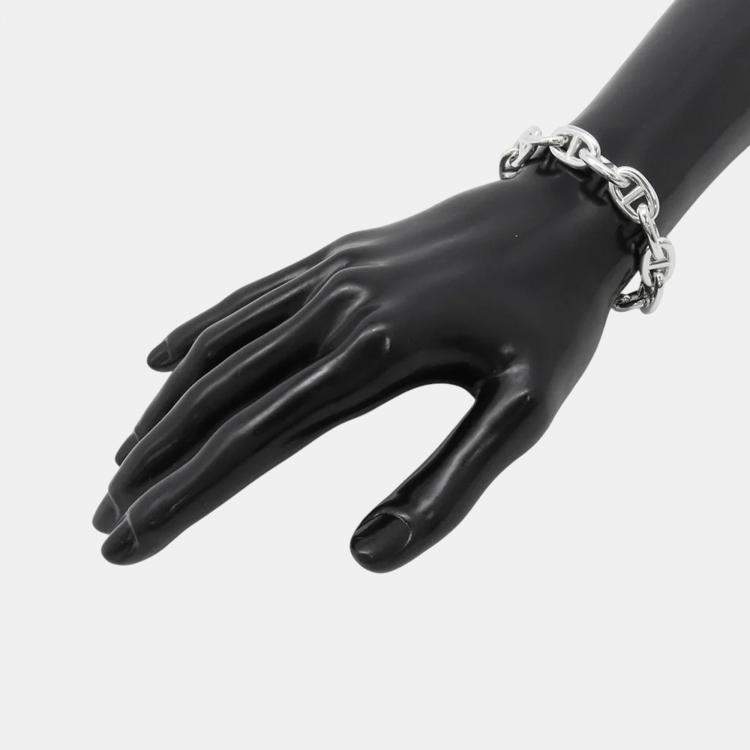 Pre Owned Hermes Chaine D'Ancre 13 Frames Bracelet Silver 925