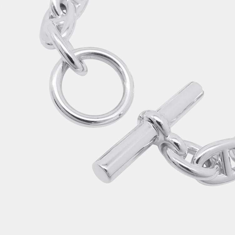 Pre Owned Hermes Chaine D'Ancre 13 Frames Bracelet Silver 925