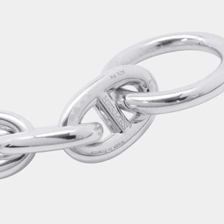 Pre Owned Hermes Chaine D'Ancre 13 Frames Bracelet Silver 925
