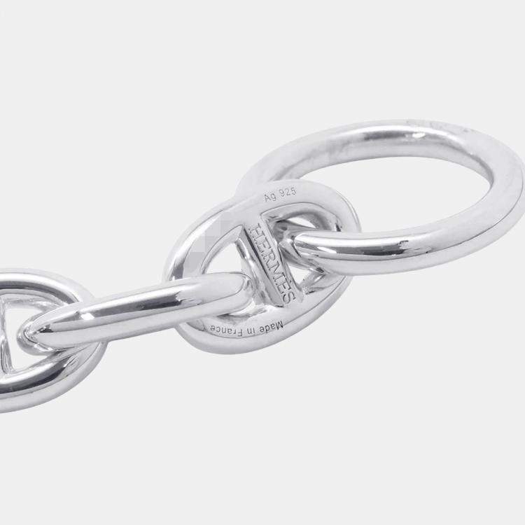 Pre Owned Hermes Chaine D'Ancre 43 Frames Necklace PM Silver 925