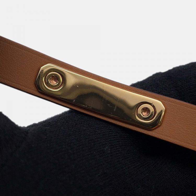 Pre Owned Hermes As De Coeur Bracelet Size T2 Gold Swift Leather