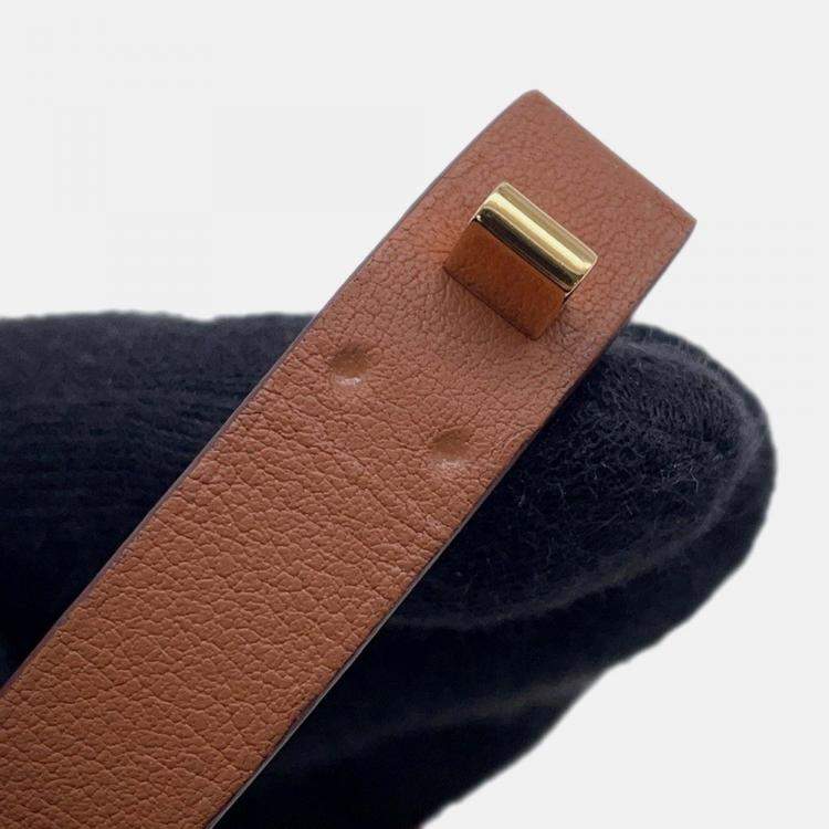 Pre Owned Hermes As De Coeur Bracelet Size T2 Gold Swift Leather