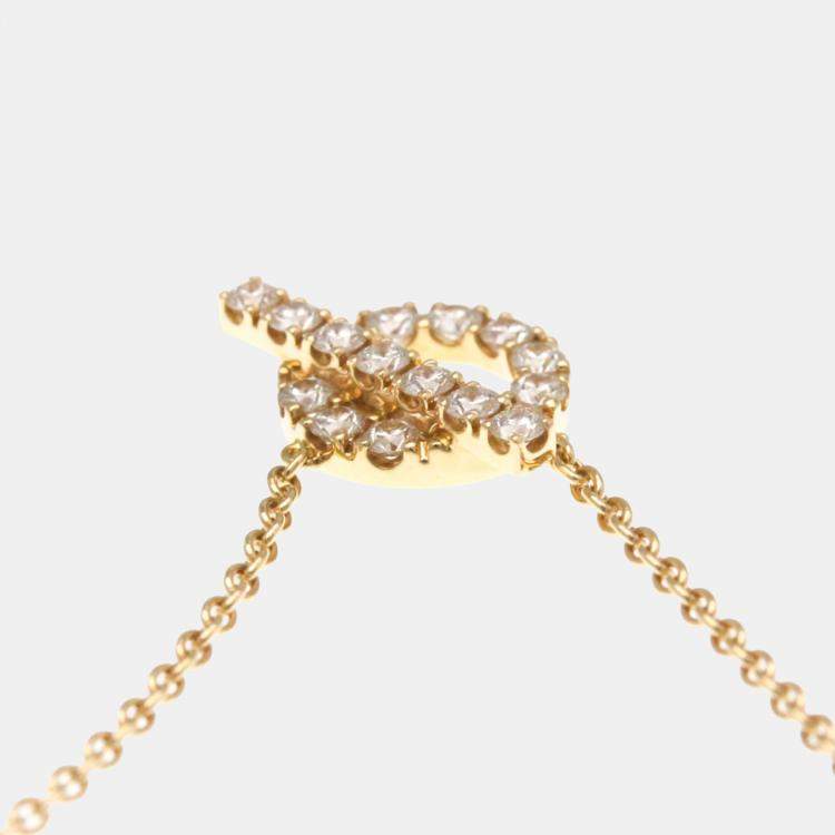 Pre Owned Hermes Finesse Necklace Diamond Pink Gold 18K Diamond Necklace Pink Gold