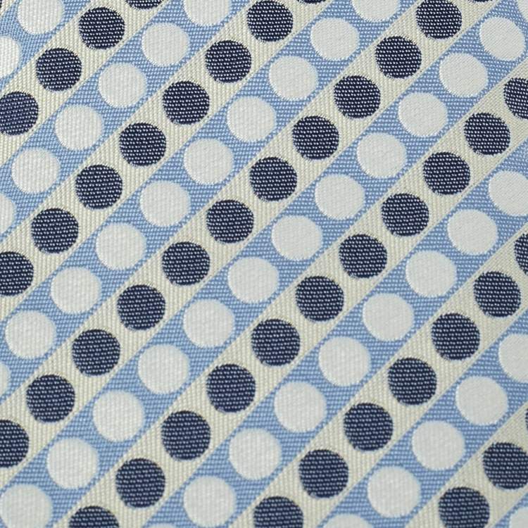 Pre Owned Hermès Blue Jacquard Silk Traditional Tie 