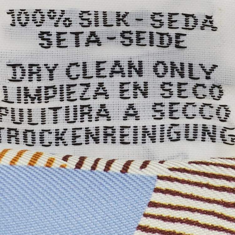 Pre Owned Hermès Blue Silk Cavalcadour Morning Twilly