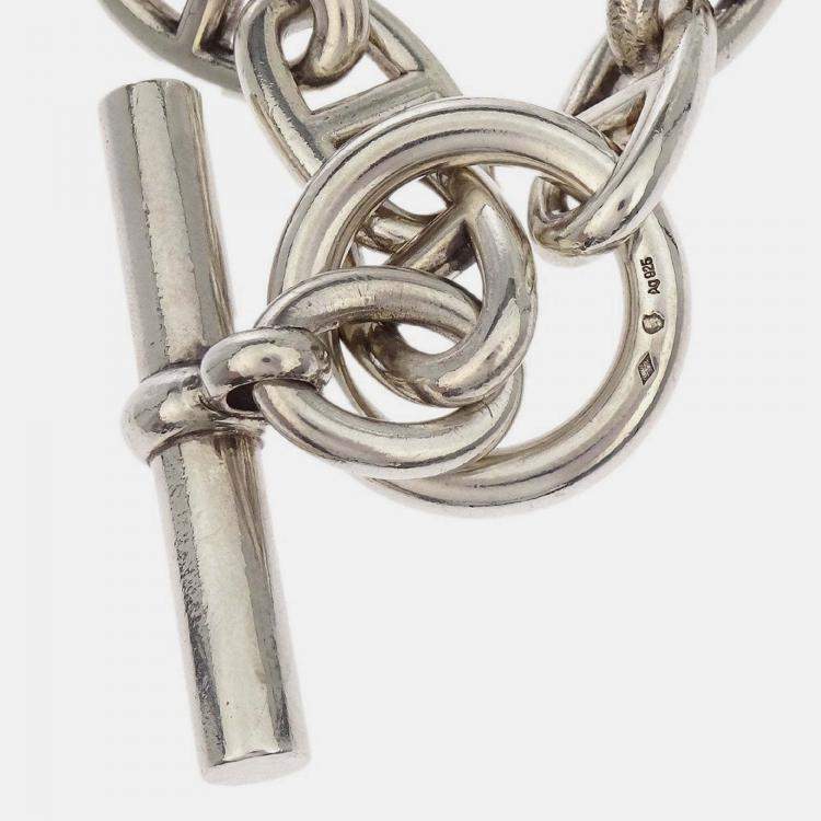 Pre Owned Hermes Chaine d'Ancre TGM Bracelet Ag925 Silver