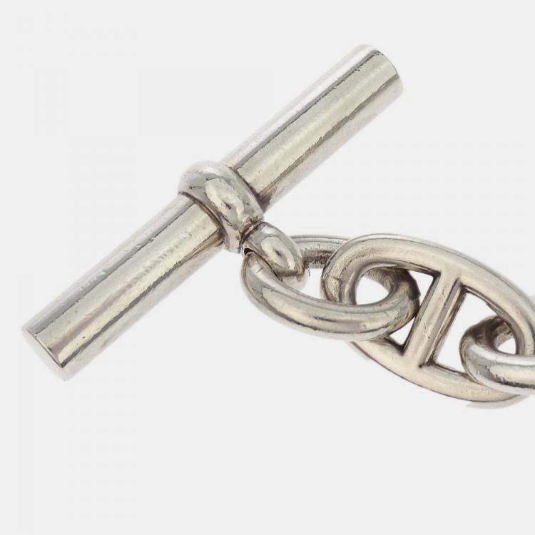 Pre Owned Hermes Chaine d'Ancre TGM Bracelet Ag925 Silver