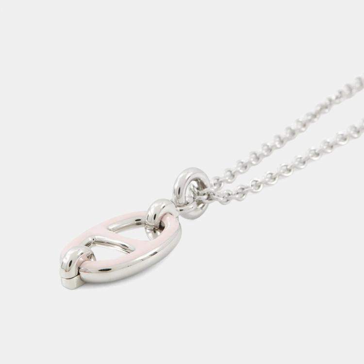 Pre Owned Hermes Mini Mayon Necklace Size Pm Poodle Lacquer Metal