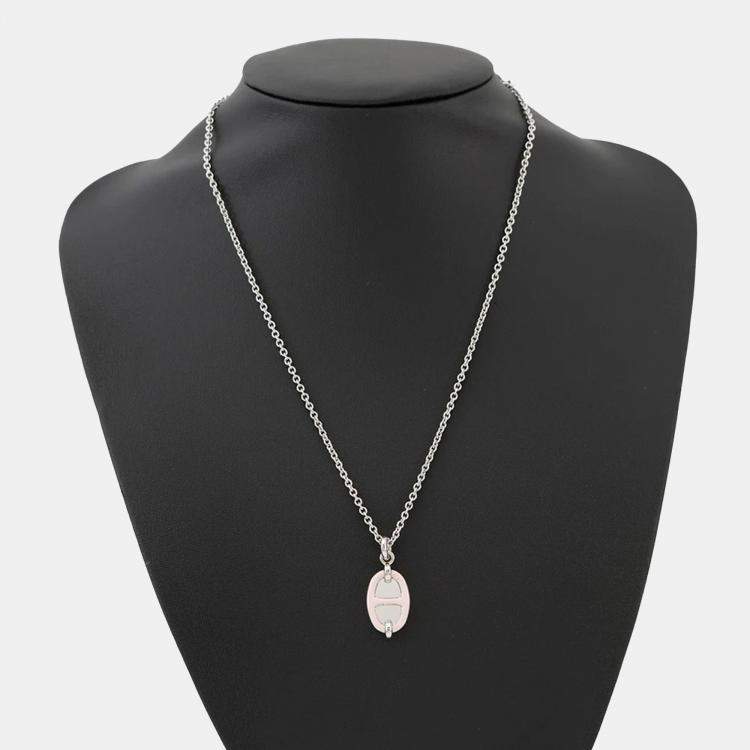 Pre Owned Hermes Mini Mayon Necklace Size Pm Poodle Lacquer Metal