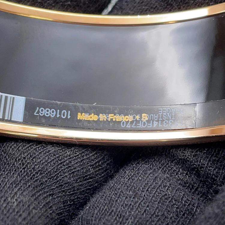 Pre Owned Hermes Email Bangle Size Gm Pink/Orange/Gold Metal Cloisonne