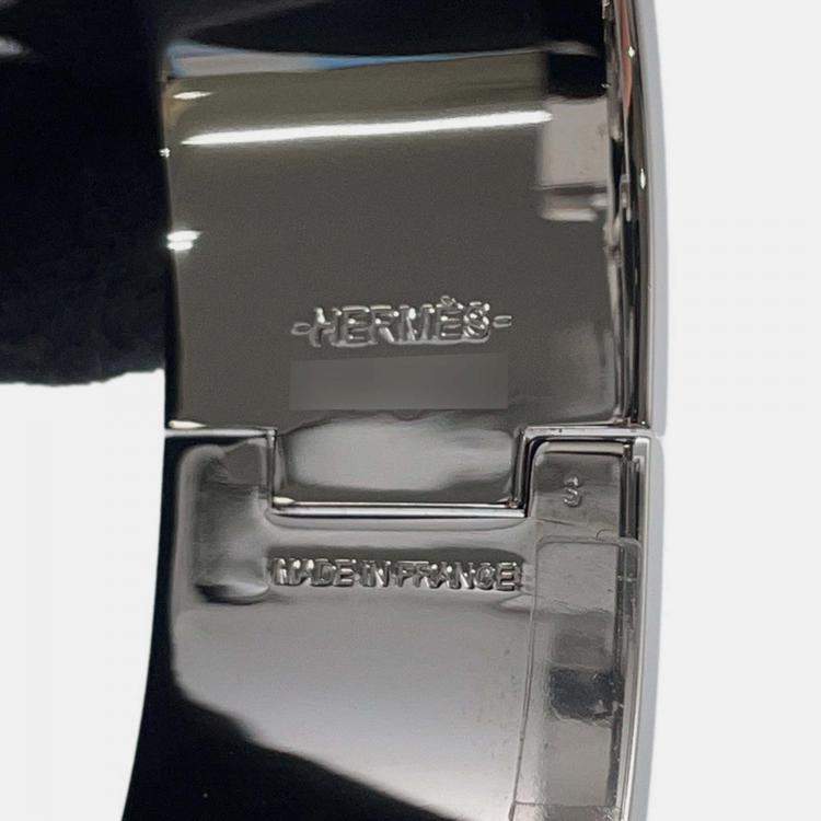 Pre Owned Hermes Clic Clac H Size Pm Rose Candor/Silver Metal Enamel