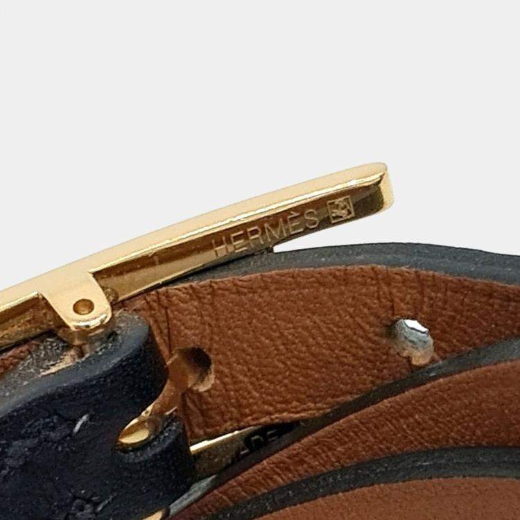 Pre Owned Hermes Leather Harpy 3 Strap Bracelet