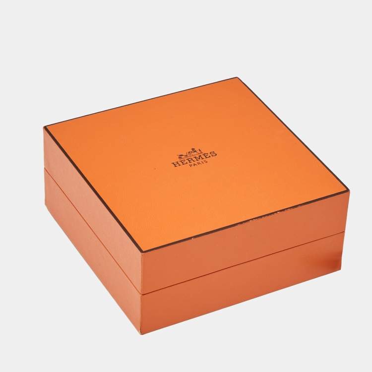 Pre Owned Hermès  Etrier Double  Brown Leather Gold Tone Tour Bracelet