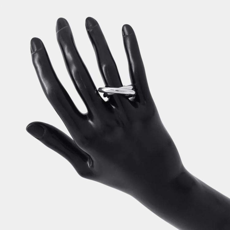 Pre Owned Hermes Caba Cityslide Clutchertige Ring Size 54/#14 Sv925