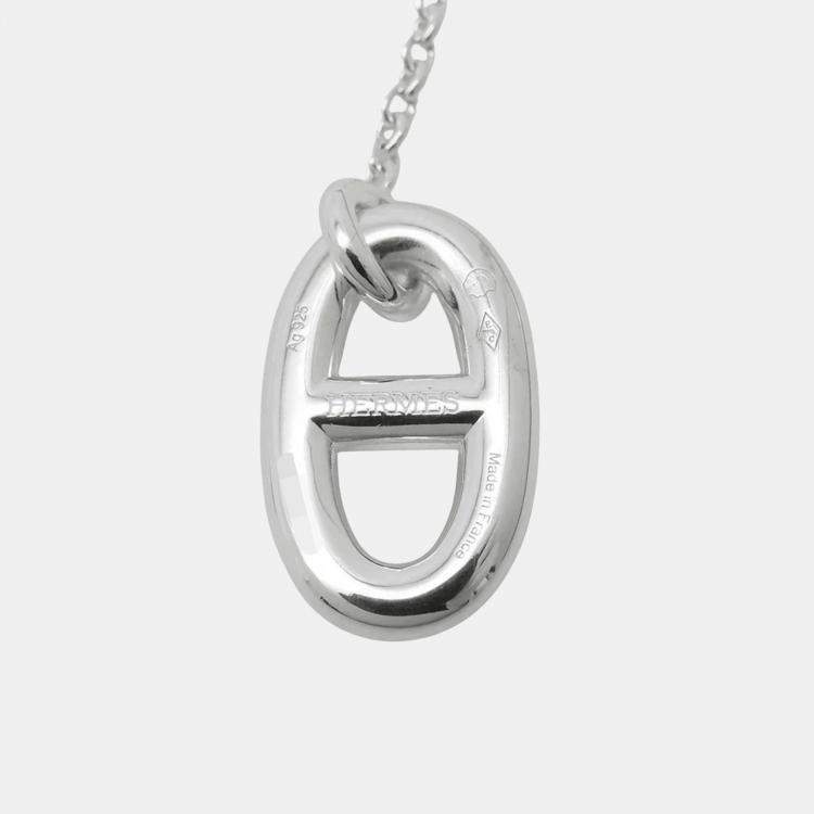 Pre Owned Hermes Chaine D'Ancre Farandole Earrings Size Mm Sv925