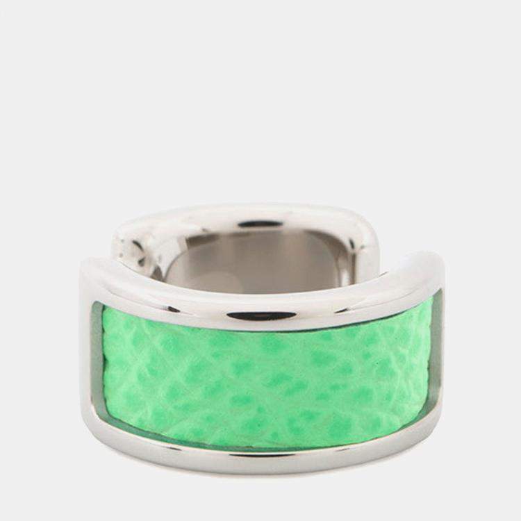 Pre Owned Hermes Ear Cuff O Lamp PM Vertcomic Metal Epsom