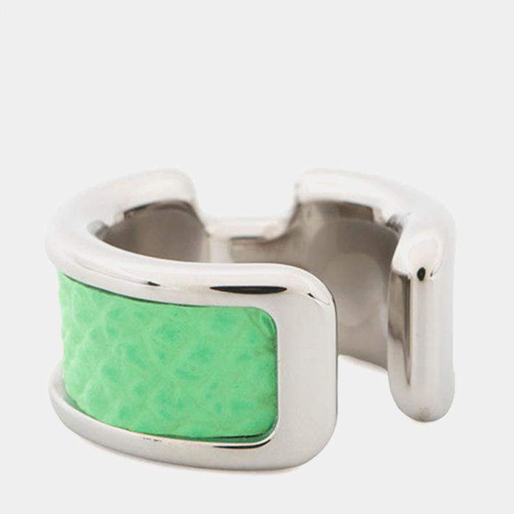 Pre Owned Hermes Ear Cuff O Lamp PM Vertcomic Metal Epsom