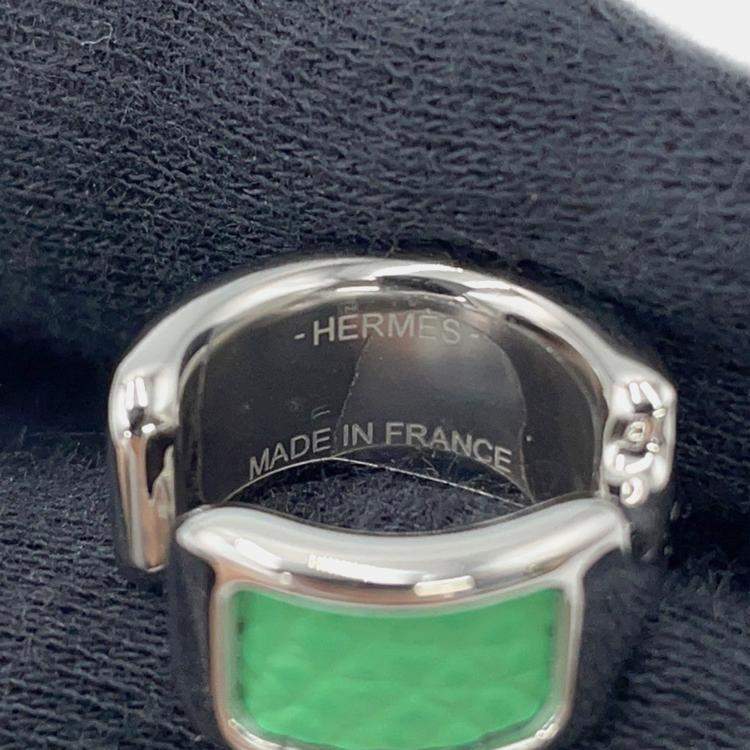 Pre Owned Hermes Ear Cuff O Lamp PM Vertcomic Metal Epsom