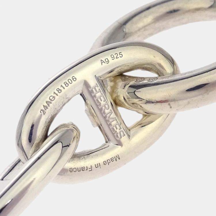 Pre Owned Hermes Chaine d'Ancre TGM Bracelet Ag925 Silver