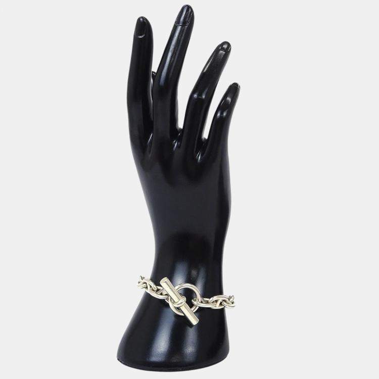 Pre Owned Hermes Chaine d'Ancre TGM Bracelet Ag925 Silver