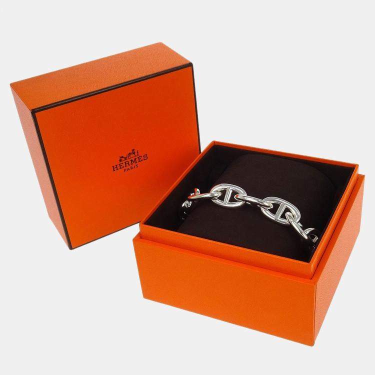 Pre Owned Hermes Chaine d'Ancre TGM Bracelet Ag925 Silver