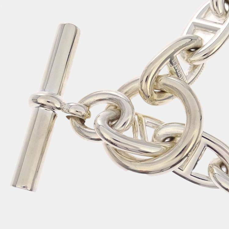 Pre Owned Hermes Chaine d'Ancre TGM Bracelet Ag925 Silver
