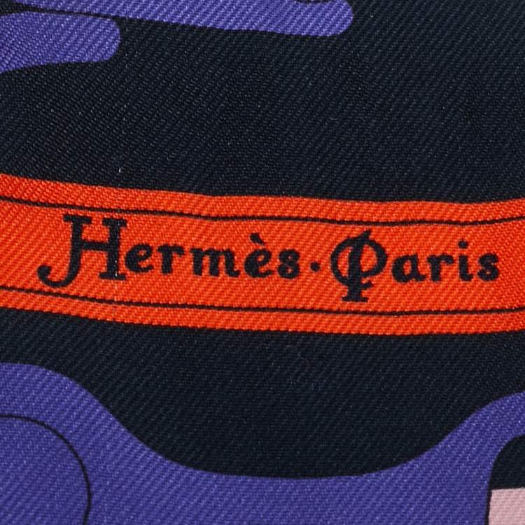 Pre Owned Hermès Blue Panoplie Equestre Silk Scarf Set